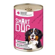 Smart Dog / Консервы Смарт Дог для взрослых собак и щенков Кусочки Ягненка в нежном соусе (цена за упаковку)