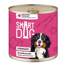 Smart Dog / Консервы Смарт Дог для взрослых собак и щенков Кусочки Ягненка в нежном соусе (цена за упаковку)