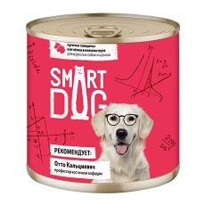 Smart Dog / Консервы Смарт Дог для взрослых собак и щенков Кусочки Говядины и ягненка в нежном соусе (цена за упаковку)