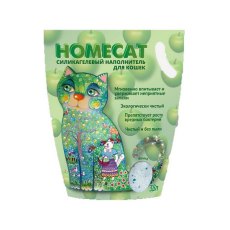 Homecat / Силикагелевый наполнитель Хоумкэт для кошачьего туалета аромат Яблоко Homecat / Силикагелевый наполнитель Хоумкэт для кошачьего туалета аромат Яблоко