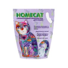 Homecat / Силикагелевый наполнитель Хоумкэт для кошачьего туалета аромат Лаванда Homecat / Силикагелевый наполнитель Хоумкэт для кошачьего туалета аромат Лаванда