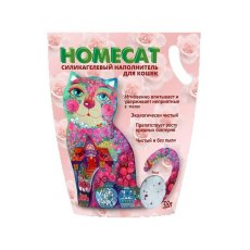 Homecat / Силикагелевый наполнитель Хоумкэт для кошачьего туалета аромат Роза Homecat / Силикагелевый наполнитель Хоумкэт для кошачьего туалета аромат Роза