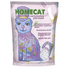 Homecat / Силикагелевый наполнитель Хоумкэт для кошачьего туалета Волшебные кристаллы