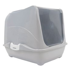 Homecat / Туалет Хоумкэт для кошек Малый закрытый с дверцей светло-серый