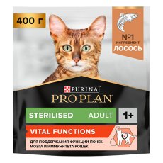 PRO PLAN VITAL FUNCTIONS STERILISED ADULT / Сухой корм ПРО ПЛАН для Взрослых Стерилизованных кошек для поддержания здоровья почек после стерилизации, для мозга и иммунитета с высоким содержанием Лосося PRO PLAN VITAL FUNCTIONS STERILISED ADULT / Сухой корм ПРО ПЛАН для Взрослых Стерилизованных кошек для поддержания здоровья почек после стерилизации, для мозга и иммунитета с высоким содержанием Лосося