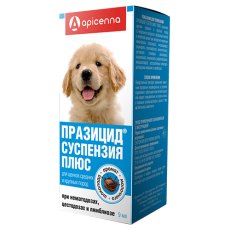 Apicenna ПРАЗИЦИД-СУСПЕНЗИЯ ПЛЮС для щенков средних и крупных пород флакон шприц-дозатор