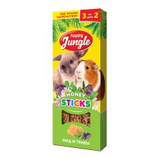 Happy Jungle Honey Sticks / Лакомство Хеппи Джангл для Крупных грызунов Палочки Мед + Травы