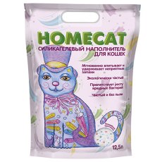 Homecat / Силикагелевый наполнитель Хоумкэт для кошачьего туалета Волшебные кристаллы