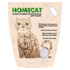 Homecat / Силикагелевый наполнитель Хоумкэт для кошачьего туалета Стандарт без запаха Homecat / Силикагелевый наполнитель Хоумкэт для кошачьего туалета Стандарт без запаха