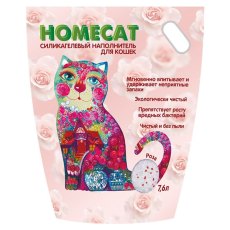 Homecat / Силикагелевый наполнитель Хоумкэт для кошачьего туалета аромат Роза Homecat / Силикагелевый наполнитель Хоумкэт для кошачьего туалета аромат Роза