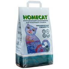 Homecat Океаническая свежесть / Впитывающий наполнитель Хоумкэт для кошачьего туалета