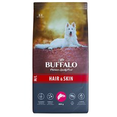 Mr.Buffalo Hair & Skin M L / Сухой корм Мистер Бафало для собак Средних и Крупных пород для Шерсти и Кожи Лосось