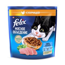 FELIX МЯСНОЕ ОБЪЕДЕНИЕ / Сухой корм Пурина Феликс Мясное объедение для взрослых кошек с курицей