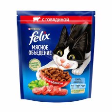 FELIX МЯСНОЕ ОБЪЕДЕНИЕ / Сухой корм Пурина Феликс Мясное объедение для взрослых кошек с говядиной FELIX МЯСНОЕ ОБЪЕДЕНИЕ / Сухой корм Пурина Феликс Мясное объедение для взрослых кошек с говядиной
