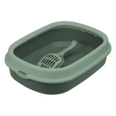 Homecat Frost Touch / Туалет Хоумкэт для кошек с низким бортом и совком нефритовый