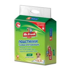 Mr.Fresh Expert Start / Подстилки Мистер Фреш Ежедневные для Приучения к месту Гелевые с Липкими фиксаторами Mr.Fresh Expert Start / Подстилки Мистер Фреш Ежедневные для Приучения к месту Гелевые с Липкими фиксаторами