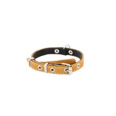 Homepet / Ошейник Хоумпет для собак Кожаный с Язычком на фетре простроченный Янтарь