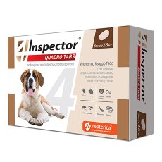 Inspector Quadro Tabs / Таблетки Инспектор от Внешних и Внутренних паразитов для собак весом от 16 кг