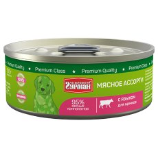 Четвероногий Гурман Мясное ассорти / Консервы для Щенков с Языком (цена за упаковку)