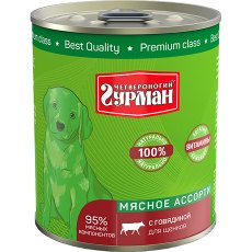 Четвероногий Гурман Мясное ассорти / Консервы для Щенков с Говядиной (цена за упаковку) Четвероногий Гурман Мясное ассорти / Консервы для Щенков с Говядиной (цена за упаковку)