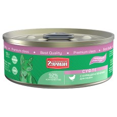 Четвероногий Гурман / Консервы для кошек Суфле с Курицей и печенью (цена за упаковку)