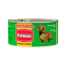 Четвероногий Гурман Готовый обед / Консервы для собак Потрошки с гречкой (цена за упаковку)