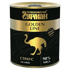 Четвероногий Гурман Golden Line / Консервы Золотая линия для собак Страус (цена за упаковку)