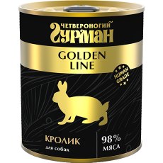 Четвероногий Гурман Golden Line / Консервы Золотая линия для собак Кролик натуральный в желе (цена за упаковку)