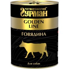 Четвероногий Гурман Golden Line / Консервы Золотая линия для собак Говядина натуральная в желе (цена за упаковку)