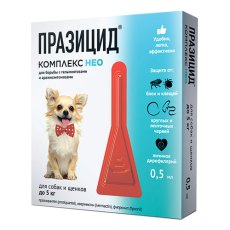 Apicenna ПРАЗИЦИД-КОМПЛЕКС НЕО капли на холку для щенков и собак до 5 кг