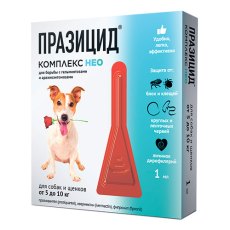 Apicenna ПРАЗИЦИД-КОМПЛЕКС НЕО капли на холку для щенков и собак от 5 до 10 кг