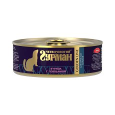 Четвероногий Гурман Golden Line / Консервы Золотая линия для Хорьков Курица с говядиной в желе (цена за упаковку)