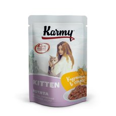 Karmy Kitten / Влажный корм Паучи Карми для Котят Курица в соусе (цена за упаковку)