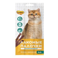 Мнямс Лакомство для кошек Лакомые палочки 13,5 см Цыпленок и Печень Мнямс Лакомство для кошек Лакомые палочки 13,5 см Цыпленок и Печень