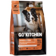 GO KITCHEN Sensitivities Seafish / Сухой Беззерновой корм Гоу Китчен для Щенков и собак с Чувствительным пищеварением Лосось и Морская рыба