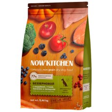 NOW KITCHEN Adult Fresh Grain-free Turkey Duck&Salmon / Сухой Беззерновой корм Нау Китчен для взрослых собак 3 вида мяса Индейка Утка Лосось