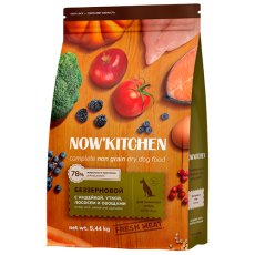 NOW KITCHEN Senior Fresh Grain-free Turkey Duck&Salmon / Сухой Беззерновой корм Нау Китчен для взрослых собак старше 7 лет 3 вида мяса Индейка Утка Лосось