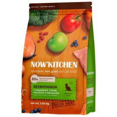 NOW KITCHEN Kitten Fresh Grain-free Turkey Duck&Salmon / Сухой Беззерновой корм Нау Китчен для котят Индейка Утка Лосось и овощи