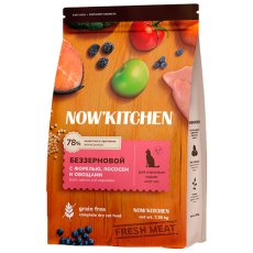 NOW KITCHEN Adult Fresh Grain-free Recipe Trout&Salmon / Сухой Беззерновой корм Нау Китчен для взрослых кошек Форель Лосось и овощи