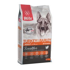 Blitz Sensitive Adult All Breeds Turkey & Barley / Сухой корм Блиц для взрослых собак всех пород Индейка ячмень