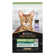 PRO PLAN STERILISED / Сухой корм ПРО ПЛАН для взрослых кошек для поддержания здоровья почек после стерилизации с индейкой PRO PLAN STERILISED / Сухой корм ПРО ПЛАН для взрослых кошек для поддержания здоровья почек после стерилизации с индейкой
