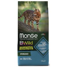 Monge Cat BWild Grain Free Sterilised Tuna Peas / Сухой Беззерновой корм Монж Бивайлд для Стерилизованных кошек Тунец горох
