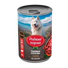 Родные Корма / Консервы для собак Говяжьи кусочки в соусе по-Хански (цена за упаковку)