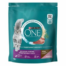 PURINA ONE / Сухой корм Пурина УАН для кошек особенно привередливых к вкусу утка и печень