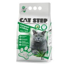 Cat Step Compact White Aloe Vera / Наполнитель Кэт Степ для туалета котят комкующийся Минеральный с ароматом Алоэ Вера