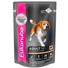 Eukanuba Dog Pouch Adult Lamb / Влажный корм (Паучи) Эукануба для взрослых собак с Ягненком в соусе (цена за упаковку) Eukanuba Dog Pouch Adult Lamb / Влажный корм (Паучи) Эукануба для взрослых собак с Ягненком в соусе (цена за упаковку)