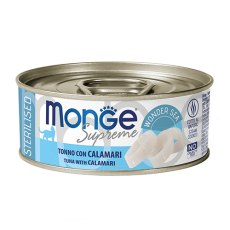 Monge Supreme Sterilised Tuna with Calamari / Влажный корм Консервы Монж для Стерилизованных кошек из Тунца с кальмаром (цена за упаковку)