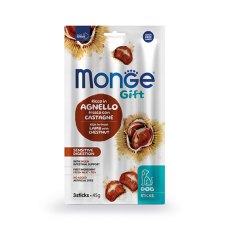 Monge Gift Sensitive digestion Sticks / Лакомство Монж для собак с Чувствительным пищеварением Мягкие палочки с Ягненком и каштаном Monge Gift Sensitive digestion Sticks / Лакомство Монж для собак с Чувствительным пищеварением Мягкие палочки с Ягненком и каштаном
