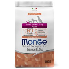 Monge Dog Monoprotein Speciality Extra Small Salmon & Rice / Сухой корм Монж для взрослых собак Миниатюрных пород Лосось с рисом