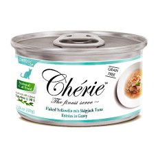 Pettric Cherie Grain free Flaked Yellowfin mix Longtail Tuna Entrees in gravy / Беззерновые консервы Петрик для кошек Тунец в подливе (цена за упаковку)